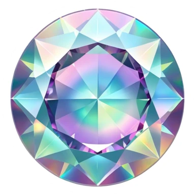 Round Diamond Cut Gem Holographic sticker