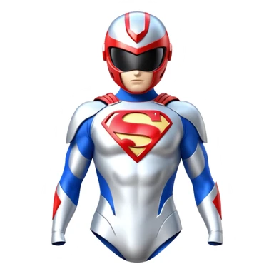 Superman power ranger Helmet on Bodysuit  sticker