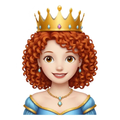 red curly haired princess sticker