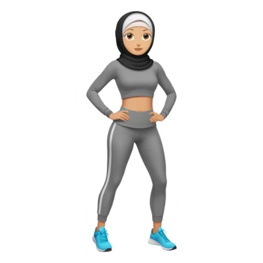 High resolution full body of a girl wearing a hijab and is a fitness trainer sticker