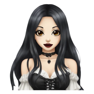 Vampire hime gyaru girl black hair sticker