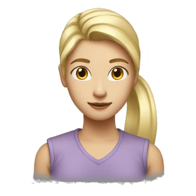 ponytail college student, low energy, blonde sticker