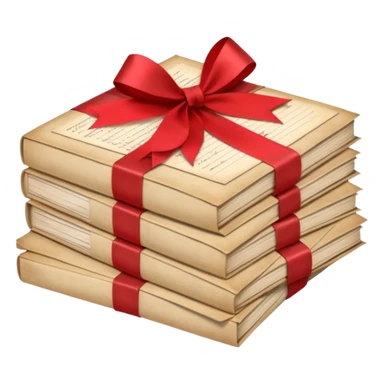 A beautifully arranged Stack of aged letters, tied with a red ribbon, envelopes, corespondence, aesthetic, red flower petals around, mails sticker