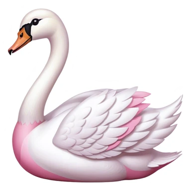 white and pink swan sticker