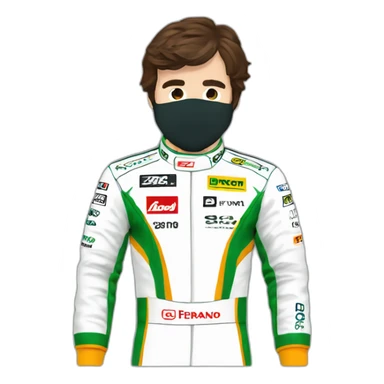 Fernando alonso f1 suit in green f1 car sticker