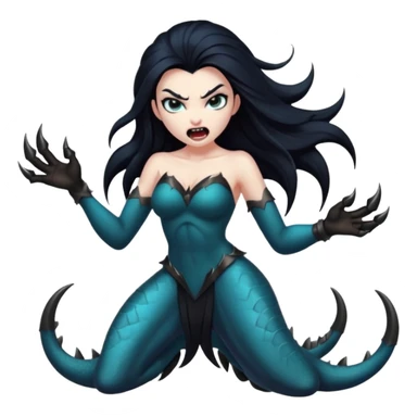 dark angry siren monster, full body sticker