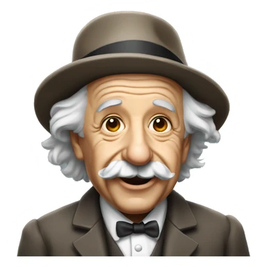 Albert Einstein wearing a fedora. sticker