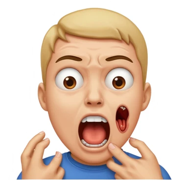 Jokingly choking myself and screaming  sticker