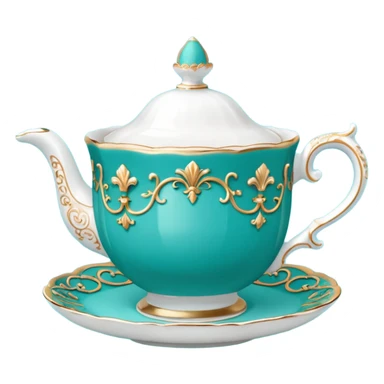 Madeleine Hatter inspired teal teacup sticker