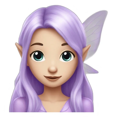 cute lilac elf fairy with long hair sticker