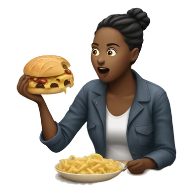 Eating something yummy woman sticker