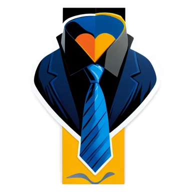 Heart with blue tie sticker
