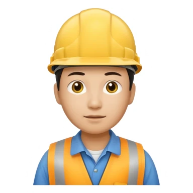 The narrow-eyed Chinese construction worker sticker