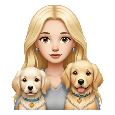 a  white girl with long hair with tattoo 2 white golden retriever  sticker
