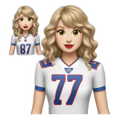 Taylor swift wearing an 87 Kansas City jersey  sticker