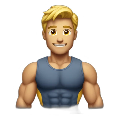 Muscular smart guy sticker