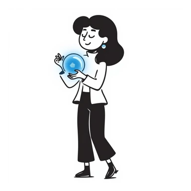 Magic woman with magic ball blue sticker