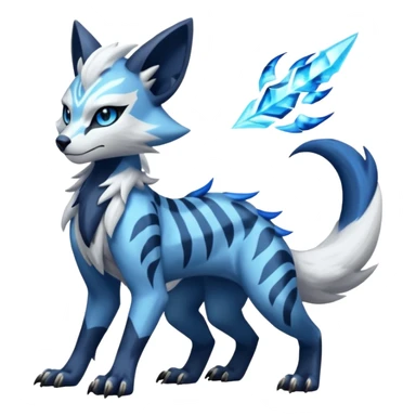 Elemental cool badass edgy realistic feral Genet-Absol-Kyurem-Zeraora-Primagen-fusion-creature  sticker