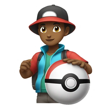 pokemon trainer with pokeball sticker