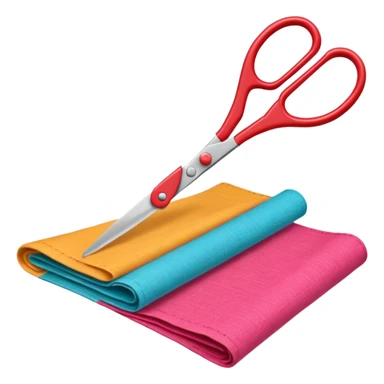 rolled fabric with scissors sticker