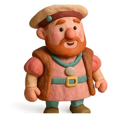 claymation style Henry the 8th with exaggerated features, playful, pastel colors sticker