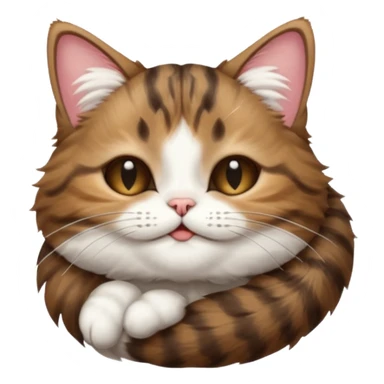 dark brown tabby and white cat in funny positions upside down with eyes closed sticker