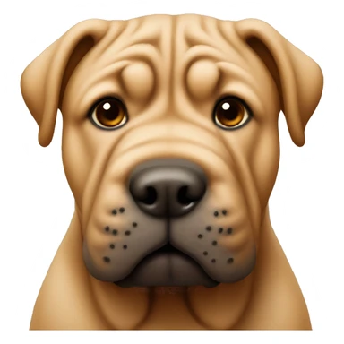 Brown shar pei face sticker