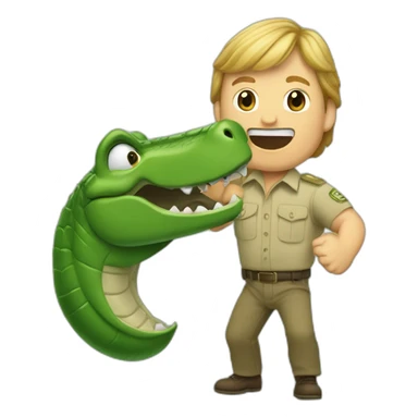 steve irwin punching crocodile sticker