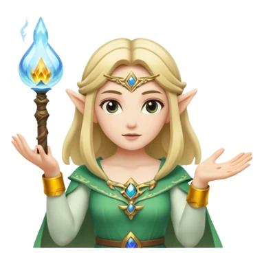Zelda casting a magical spell sticker