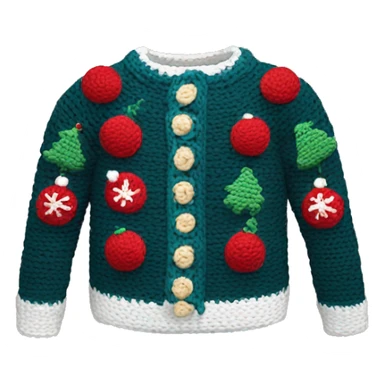  crochet christmas sweater sticker