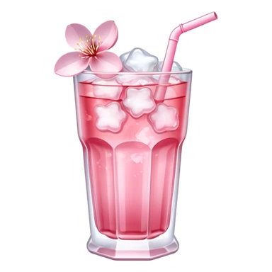 Cute Pastel pink Cherry Blossom Sakura Ice Tea sticker