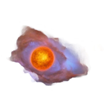 realistic nebula in cosmic space orange sticker