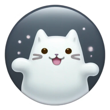 ghost pusheen button sticker