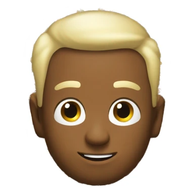Emoji de couleur maron qui rigole sticker