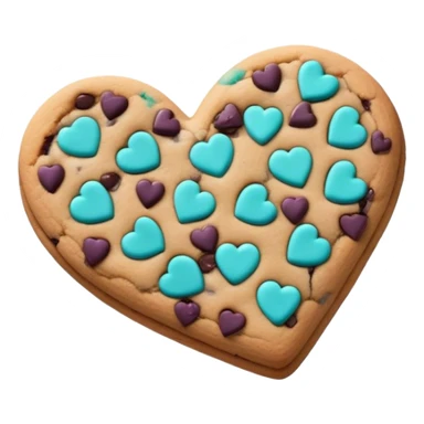 Purple and teal chocolate chip cookie heart sticker