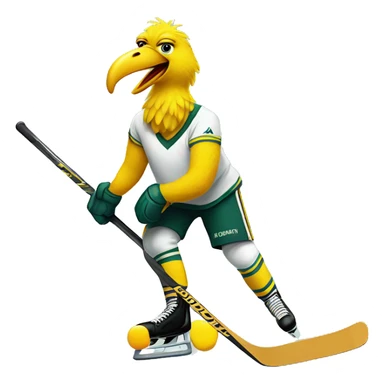 Big bird playing hockey sticker