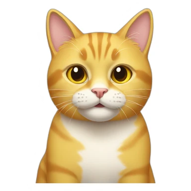 default yellow cat with paw over mouth sticker