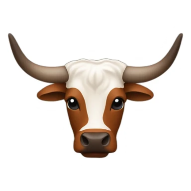 Texas Longhorn with solid brown face sticker
