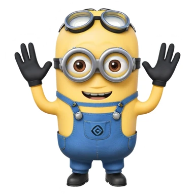 minion from despicable me, yellow character with blue overalls and goggles sticker