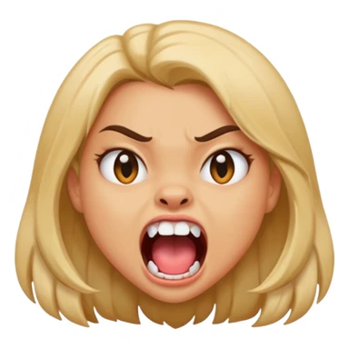 A girl growling like rawr silly vibes but make it an emoji not real human sticker