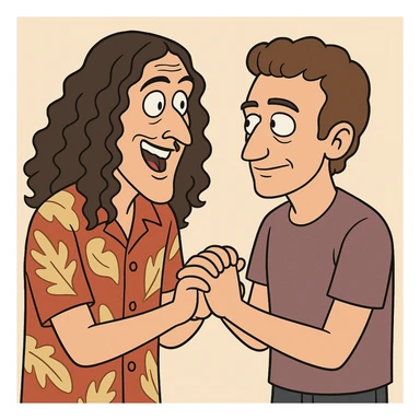 weird al holding my hands John Deacon  sticker