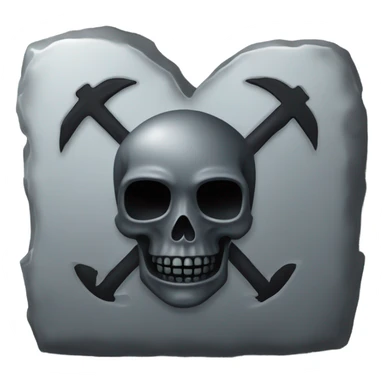 a black grave with the letters RIP on a silver heart sticker