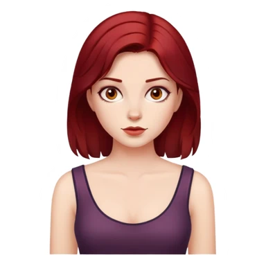 can you do a girl with dark red hair sticker