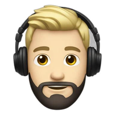 White guy with half blond half black hairs and a black beard djing sticker