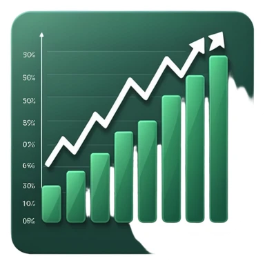 dark green growth graph sticker