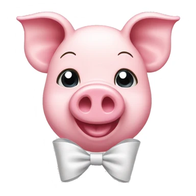 Pink pig with a white bow  sticker