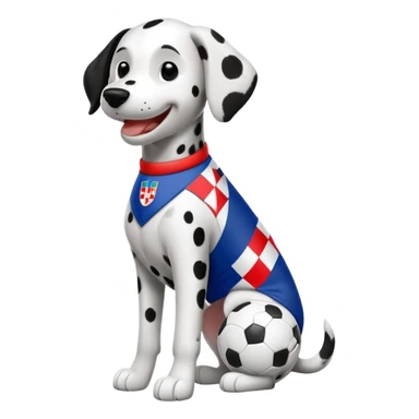 Emoji of Dalmatian wearing a Croatia national team jersey sticker