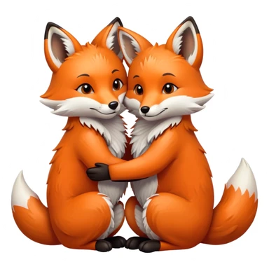 Couple foxes hugging each other  sticker