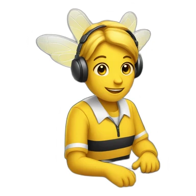 bee working in a callcenter sticker