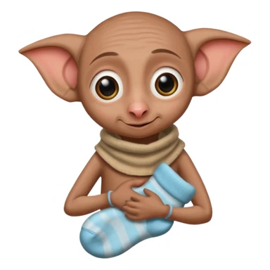 Dobby the house elf hugging a sock sticker